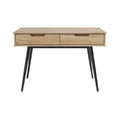 **Moderne bureau met houteffect en metalen poten**