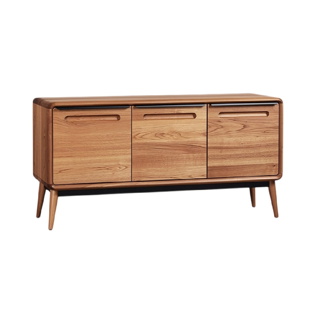 **Technische titel in het Nederlands:** moderne houten dressoir met drie lades en minimalistisch design