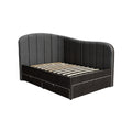 Technische titel in het Nederlands: **Moderne hoekbed met opberglades en gestoffeerde zijwanden**