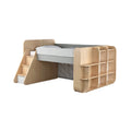 **Technische titel in het Nederlands:** Opslagbed met trap en open planken van hout